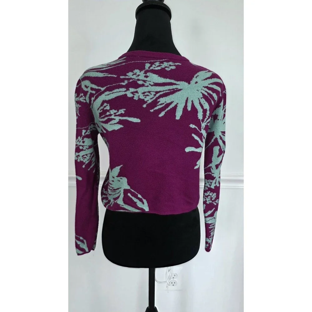 Future Collective Gabriella Karefa-Johnson Purple Teal Floral Cardigan XXS